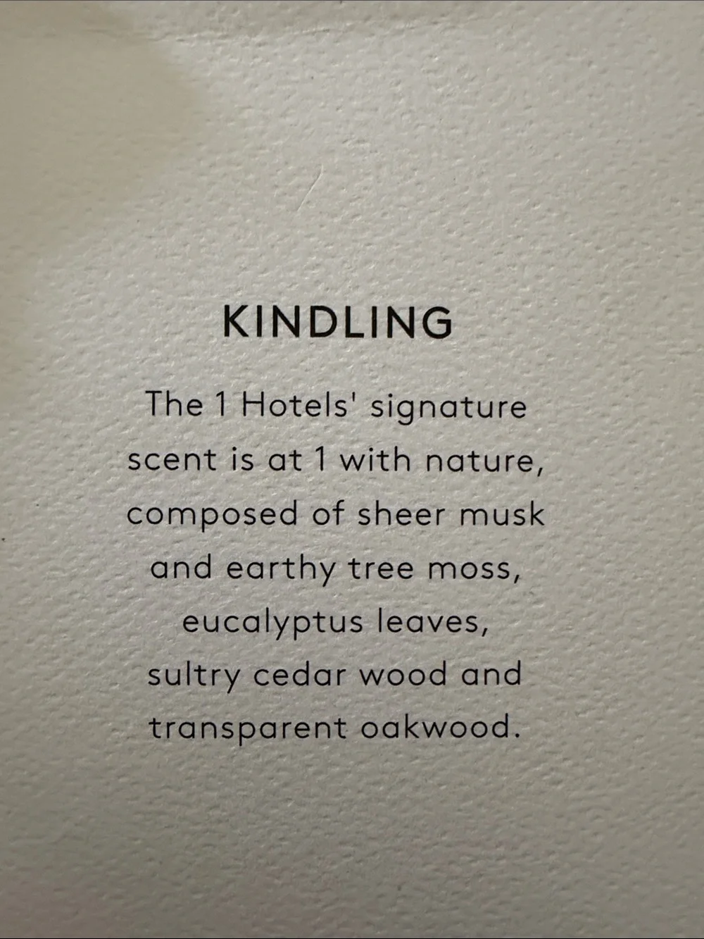 1 hotel signature scent